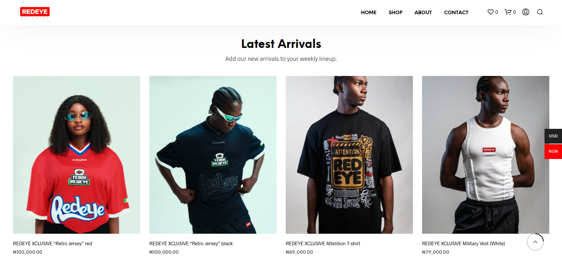 Screenshot of the Redeye Xclusive fashion store
